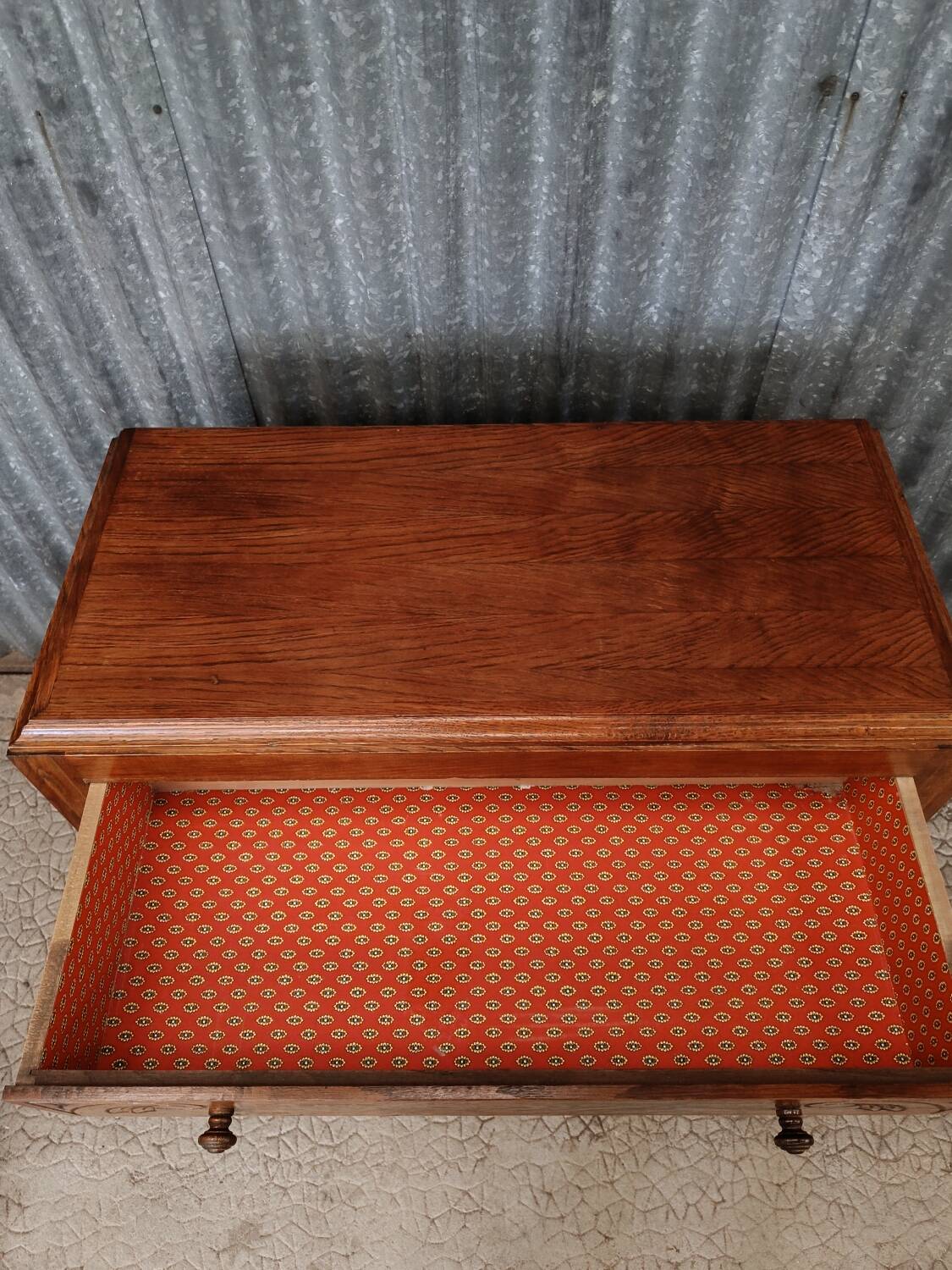 Commode en bois massif vintage style art déco