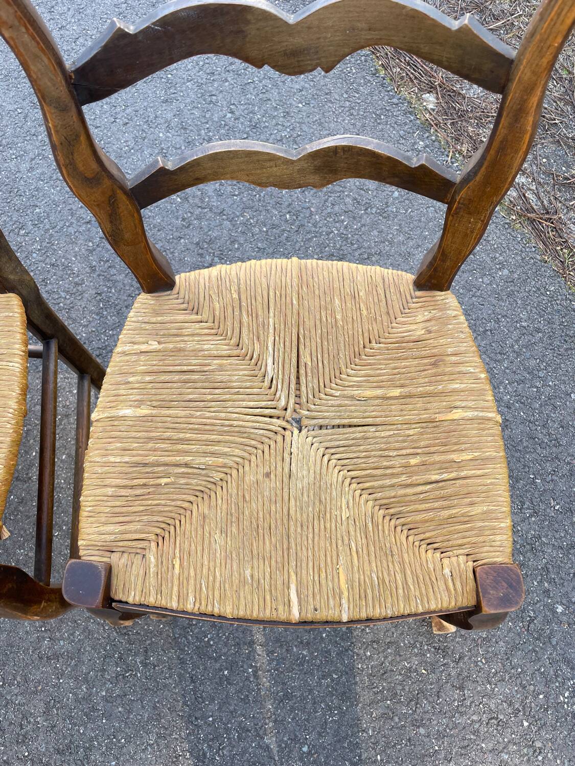 4 chaises paillées de campagne en bois