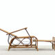 Bauhaus rattan armchair with ottoman by Erich Dieckmann, 1930s