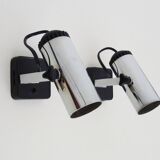 Pair of Targetti style adjustable spotlight wall lights from the 1970s