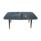 Table basse formica vintage décor chinois asiatique