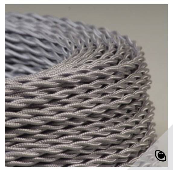 Stone lamp, fabric cable, cotton shade