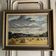 Oil on panel haystacks 20th century whitewashed frame