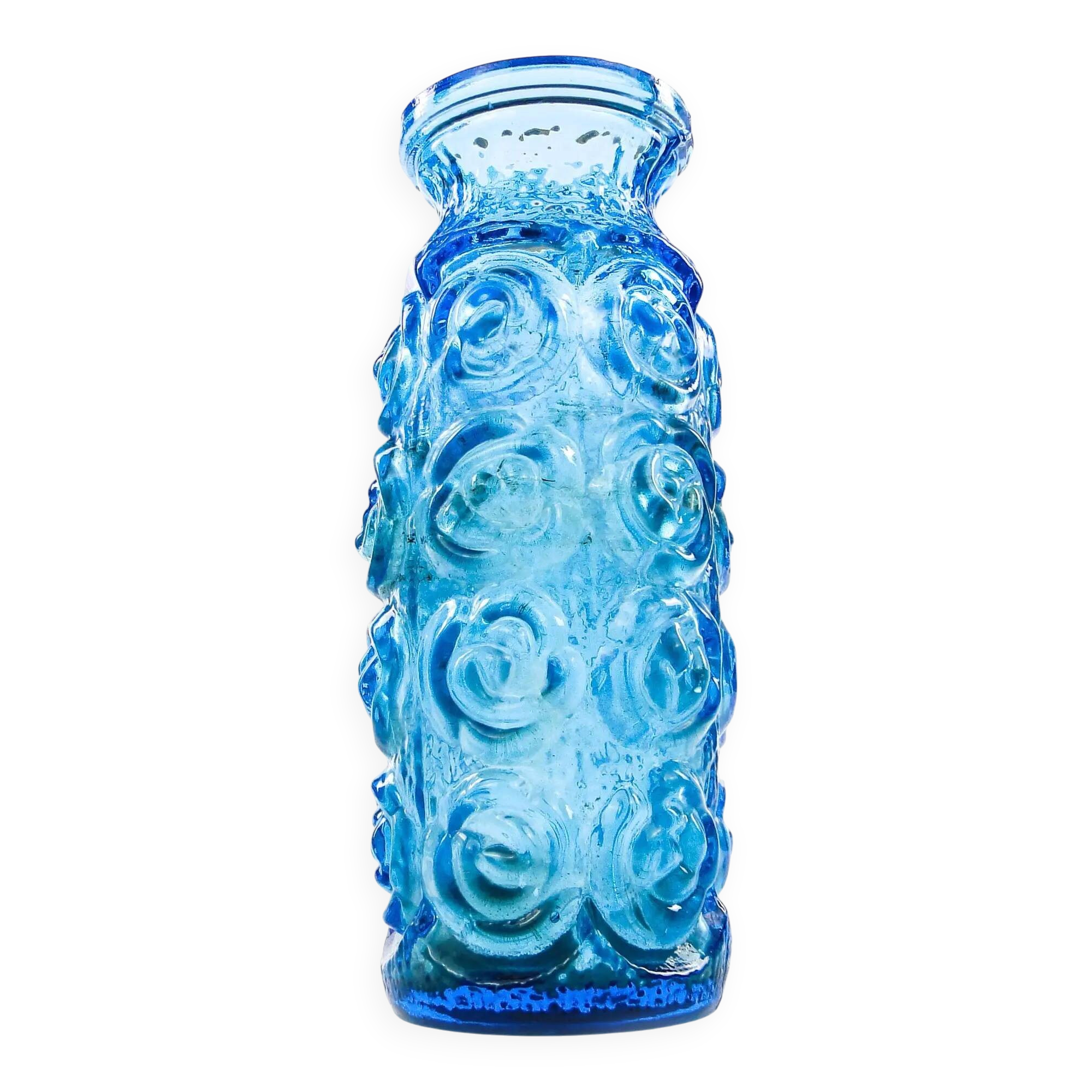 Roses vase mid-century modern, glass, Poland, 1970s