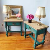 Pair of patinated bedside tables