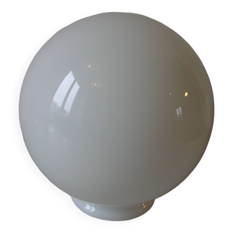 Ancien abat jour globe boule opaline blanche 20 cm lustre lampe luminaire 01/11B