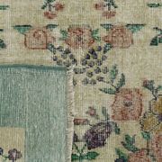 Vintage Turkish Carpet Floral Beige Green 194 x 109 cm