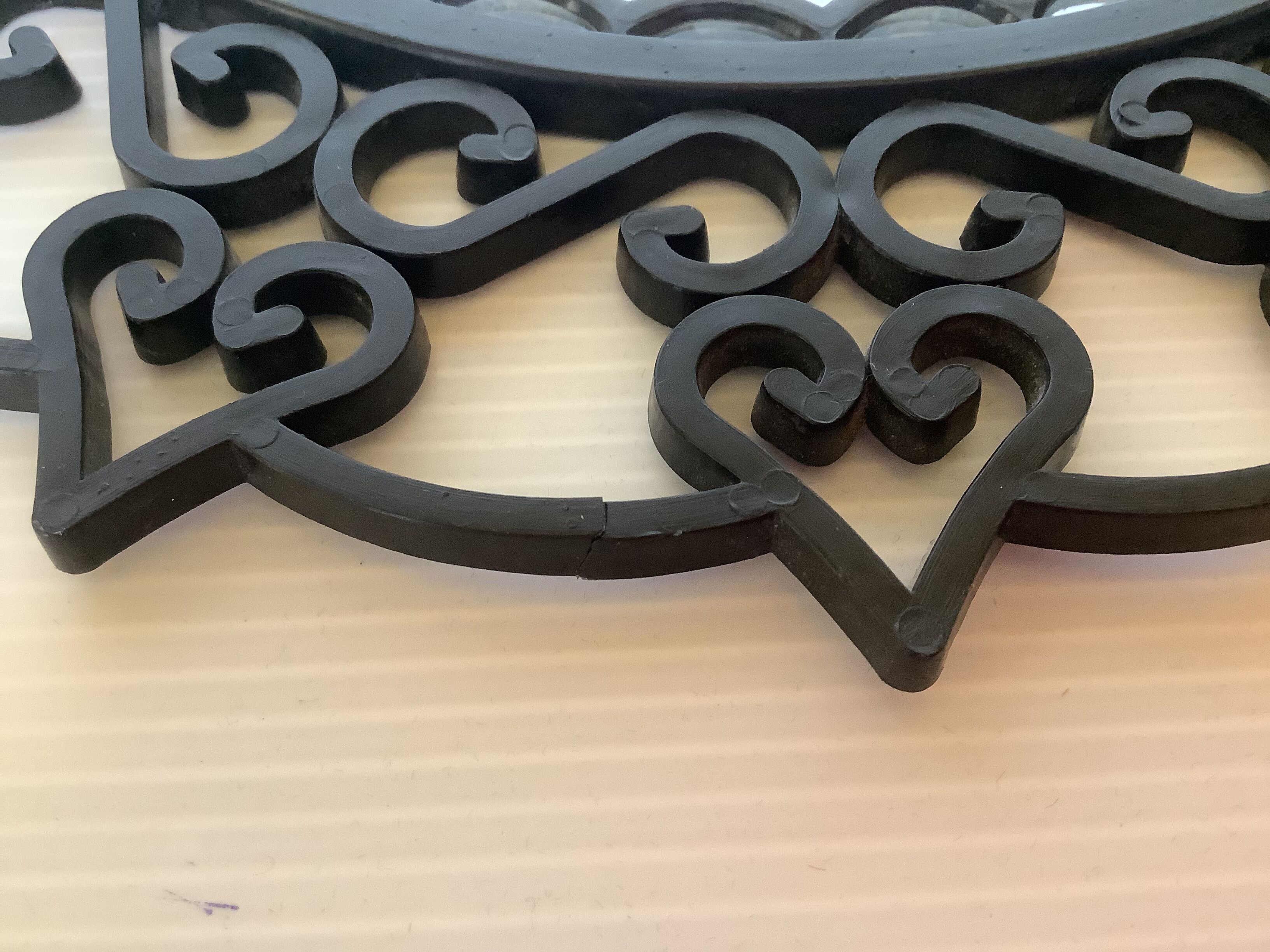 Mirror year 70 black plastic