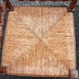 Corner chair turned wood straw seat