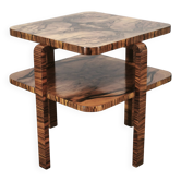 Table basse en noyer à deux niveaux Art Déco des années 1930, Tchécoslovaquie