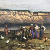 Painting "Farmers by the Sea with Their Geese" 11th century Marine HSP