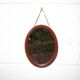 Vintage oval mirror, hanging mirror, inlaid wood mirror, wall mirror, wall decoration