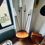 Vintage floor lamp with wooden shelf 50'