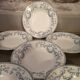 Series of 6 hollow plates in sarreguemines earthenware model Mozart blue