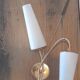 3 appliques vintage de Maison Lunel, 1950s en laiton avec opalines