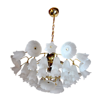 Murano glass floral chandelier, Italy, 1970