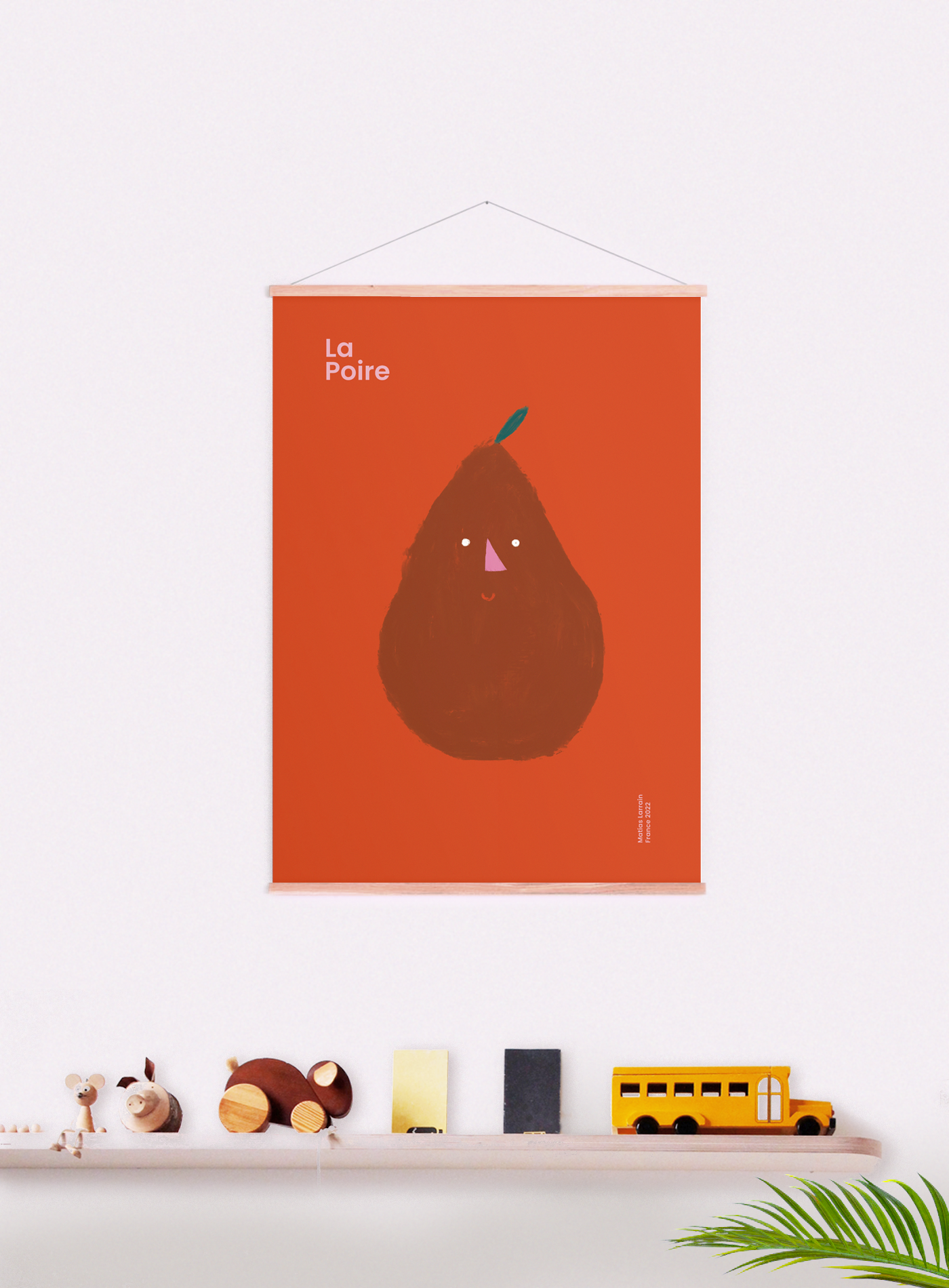 Minimalist pear face wall display 30cmX40cm
