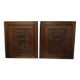 Paire d'anciennes portes en bois chêne sculpté
