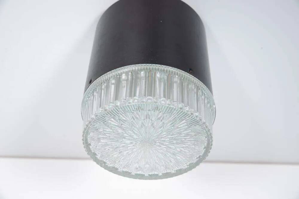 Vintage glass ceiling lamp from the 1960s.