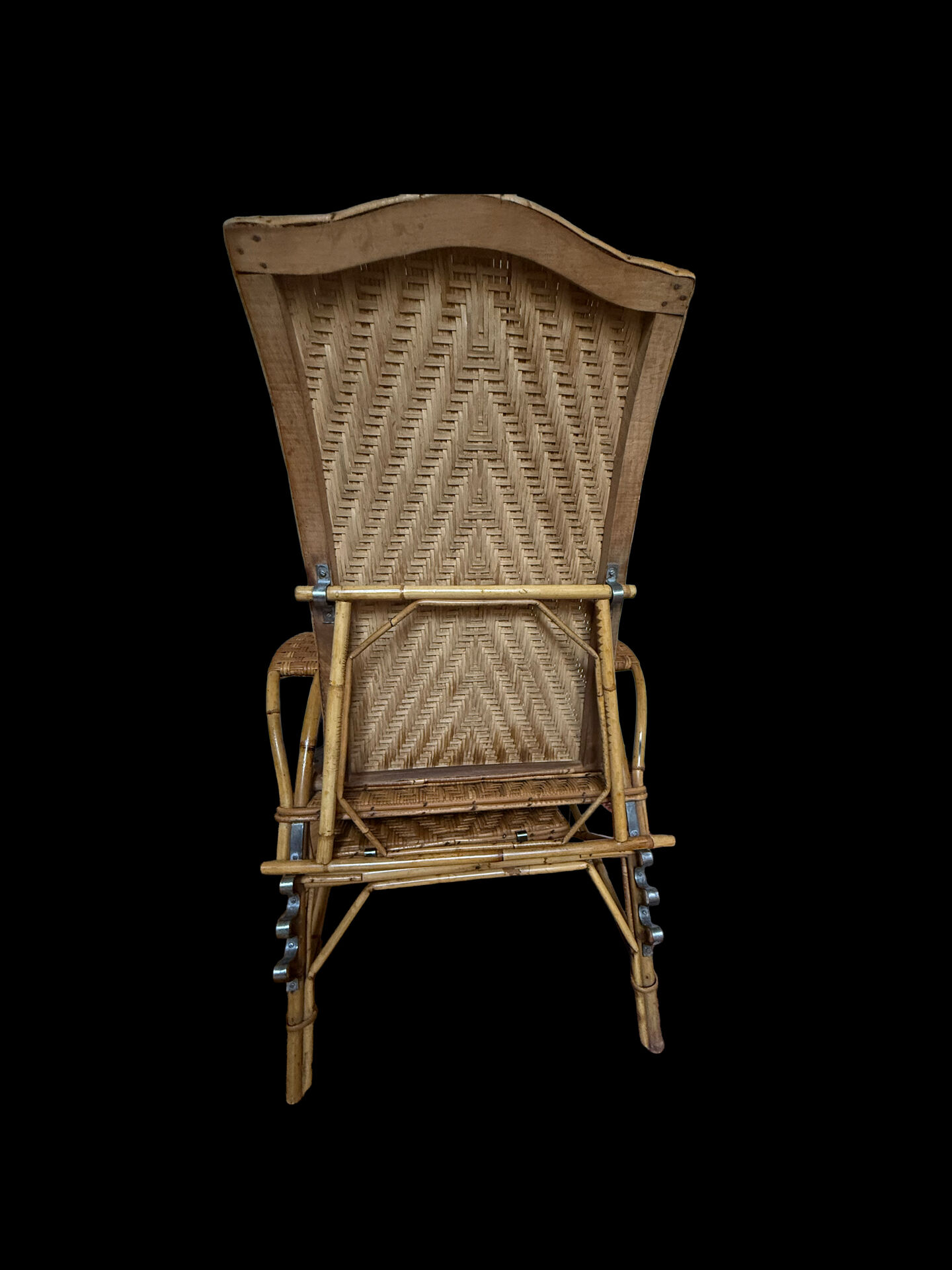 Fauteuil /chaise longue osier années 50/60