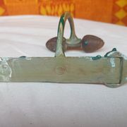 Wall coat rack in metal and old wood