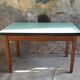 Vintage stretch table - oak footing - mint green formica tray - 1950