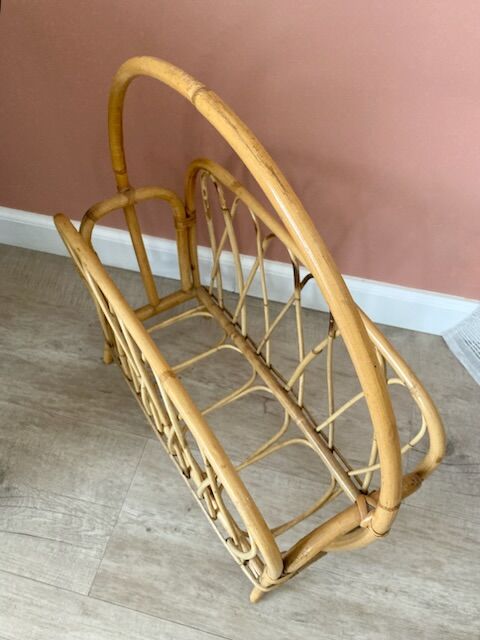 Rattan magazine holders
