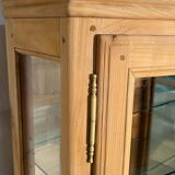 Louis-Philippe display case in stripped solid wood