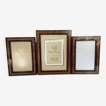 Trio of EMDÉ lacquered wood photo frames made in France
