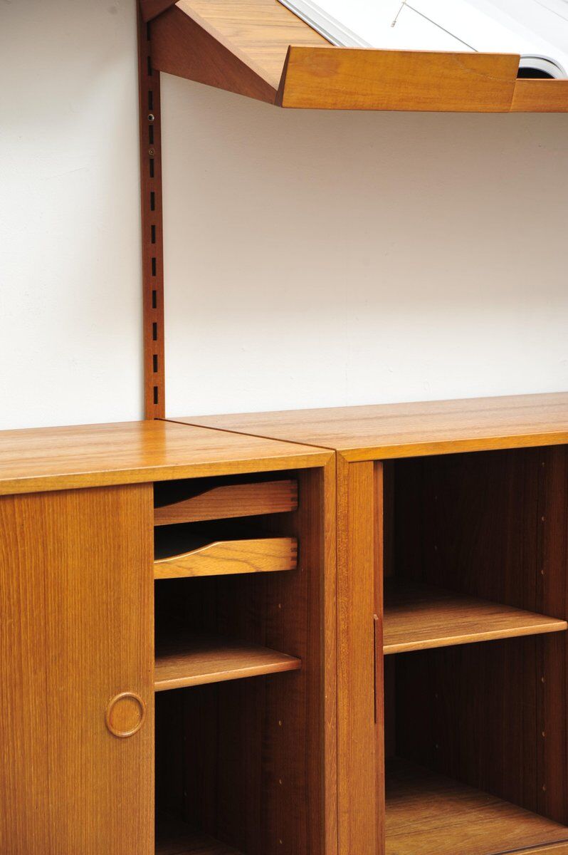 Danish teak wall unit by Kai Kristiansen for Feldballes Møbelfabrik