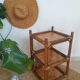 3-tier rattan and bamboo shelf from the 70s vintage