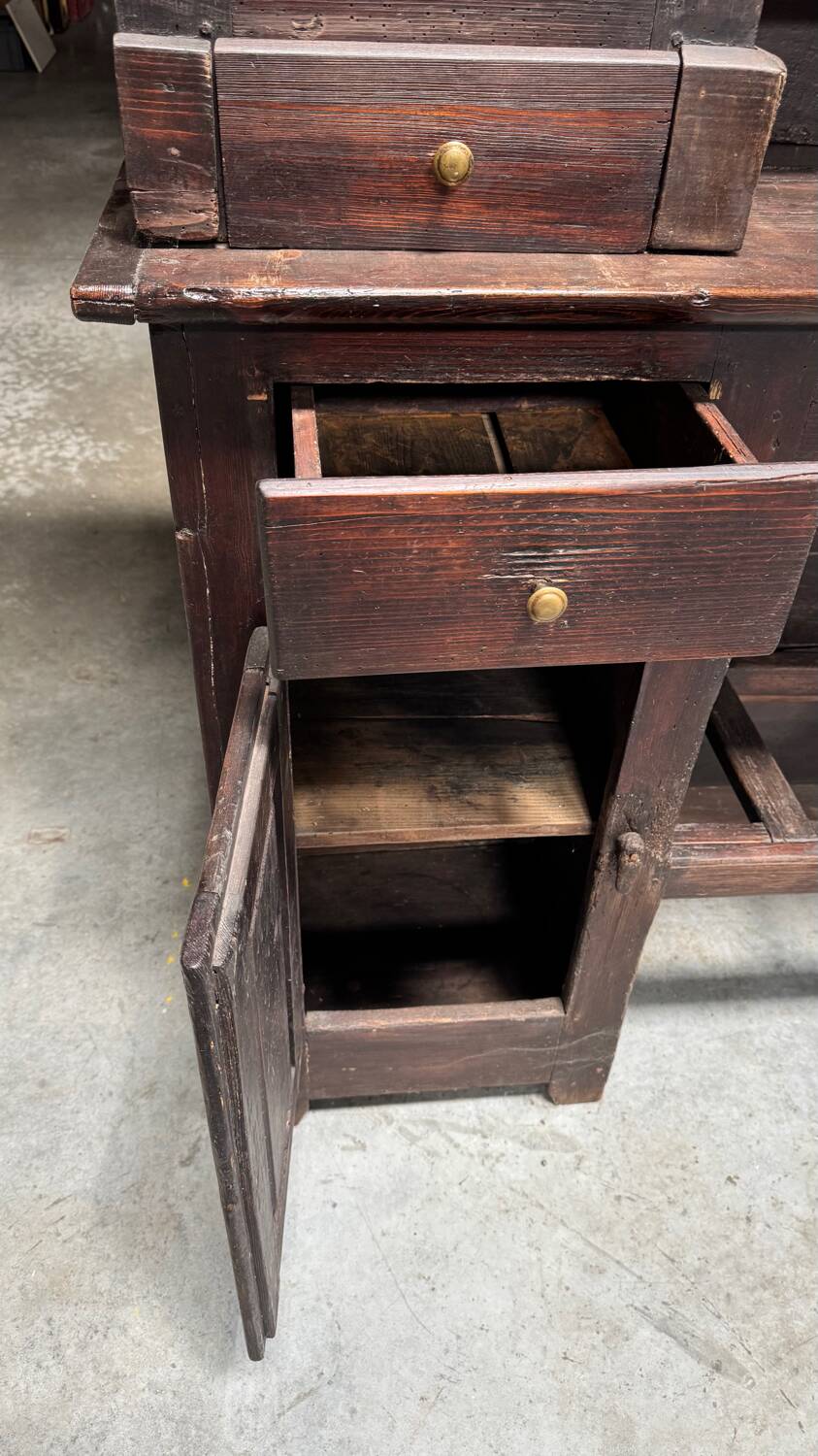 19th century folk art credenza