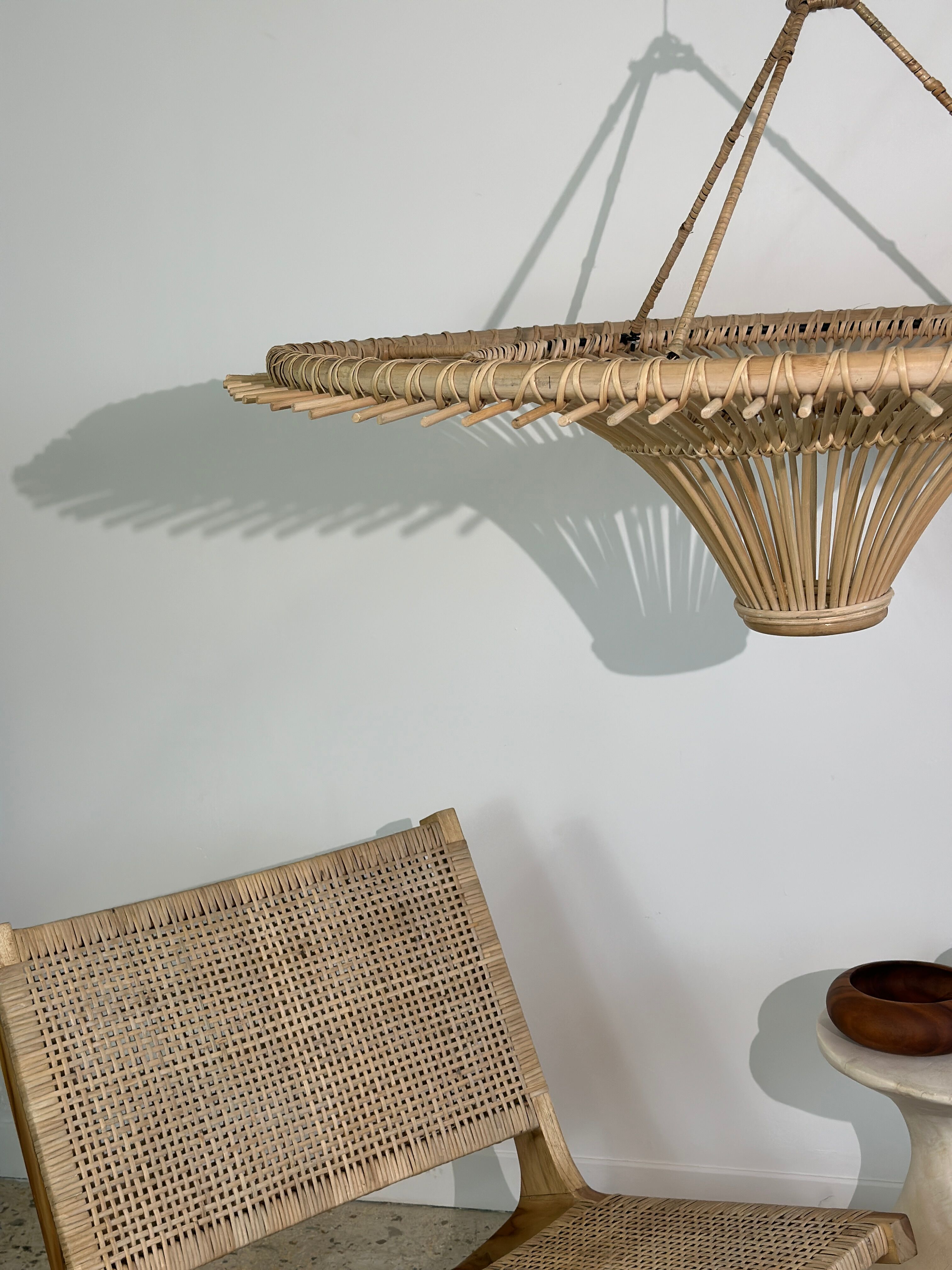 Suspension rattan saucer iron frame D:120 H:60