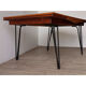 Vintage extendable dining table in wood and metal base, 1950