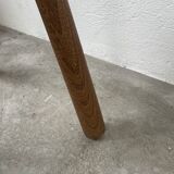 50s tripod oak stool