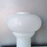 White glass mushroom table lamp