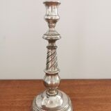 Silver metal candle holder