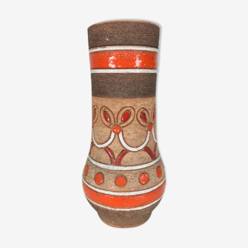 Vase 1970 Fratelli Fanciulacci, ceramic orange sandstone