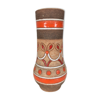 Vase 1970 Fratelli Fanciulacci, ceramic orange sandstone
