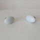 Pair of vintage door handles in porcelain and brass.