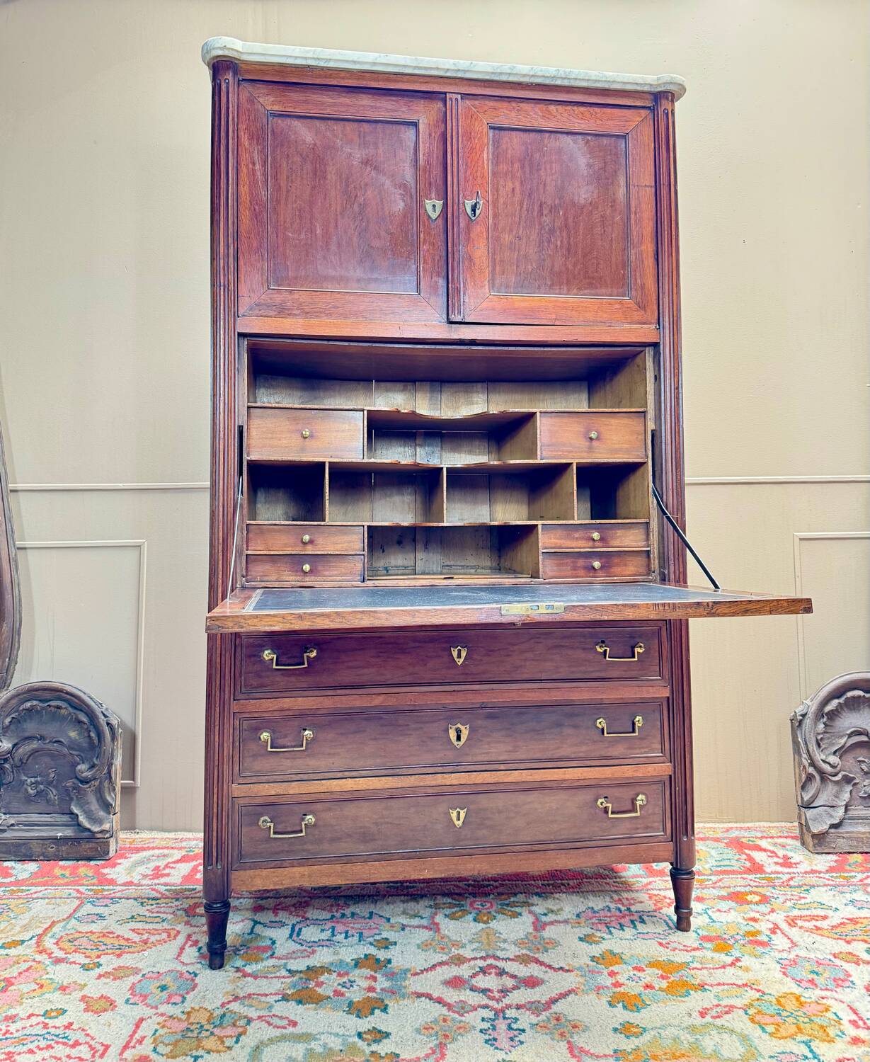 Louis XVI Mahogany Guillotine Secretary, 18th Century