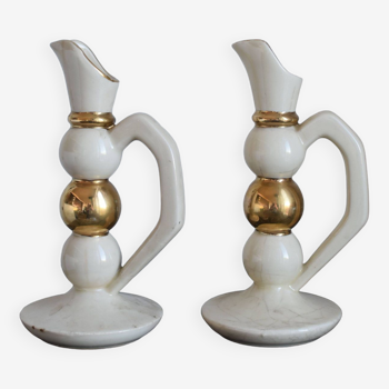 Pair of designer candle holders