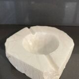 Polished and raw marble ashtray