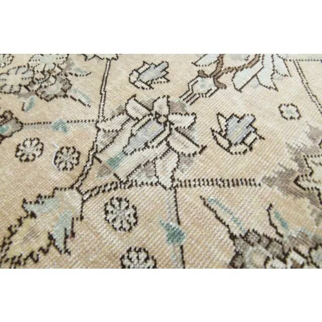 1970s Vintage Persian Handmade Wool Cotton Brown Area Rug 291x370