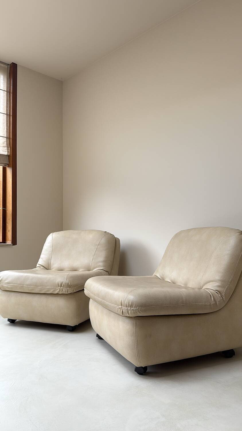 Set of two imitation leather armchairs by Jo Otterpohl for COR