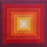 1970s Gorgeous Verner Panton Style "Quadrat" Geometric Op Art Rug. Made in