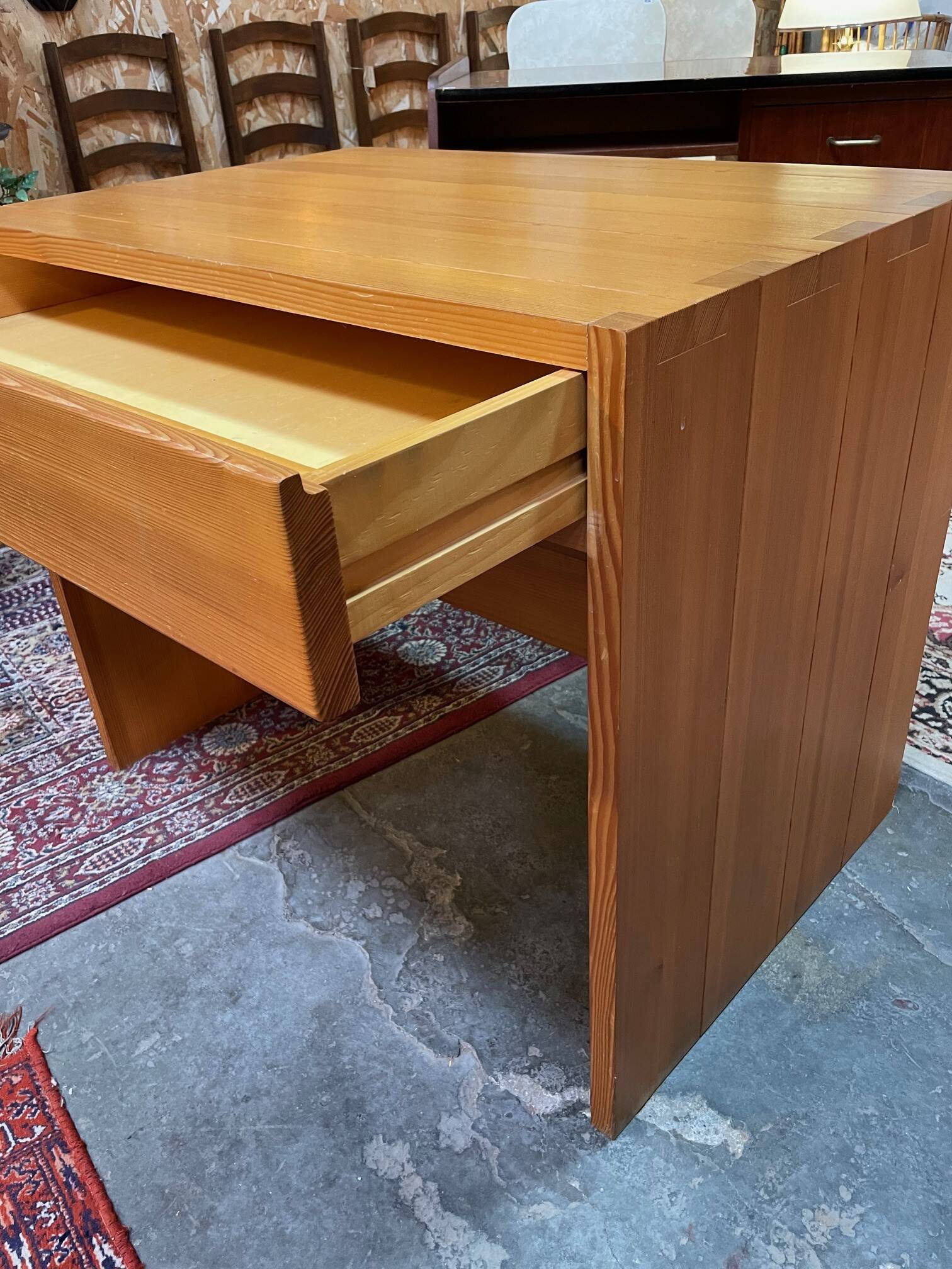 Vintage pine desk by Roland Haeusler for Maison Regain