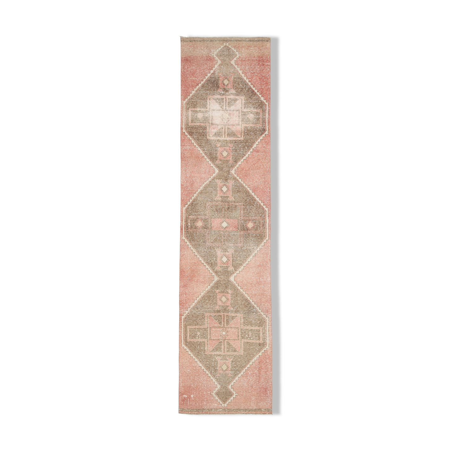 3x12 geometric neutral turkish runner rug, 379x91cm