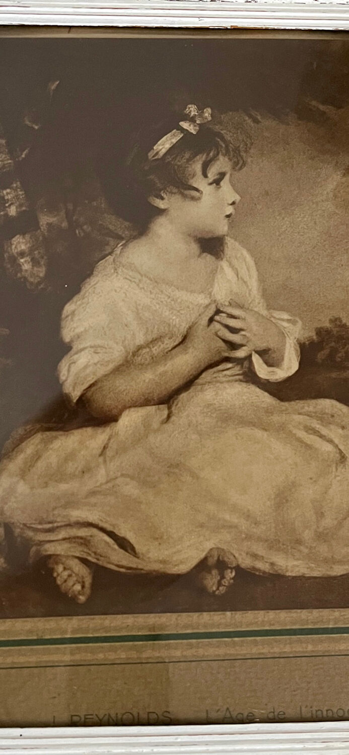 Antique print framed The Age of Innocence J.Reynolds