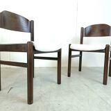 Vintage brutalist dining chairs, set of 6 - 1960s